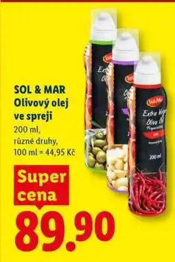 Lidl SOL&MAR OLIVOVÝ OLEJ VE SPREJI nabídka