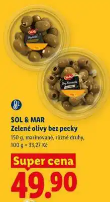 Lidl SOL&MAR Zelené olivy bez pecky nabídka