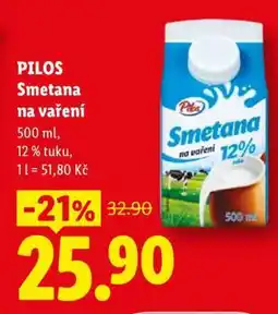 Lidl PILOS SMETANA NA VAŘENÍ nabídka