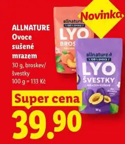 Lidl allnature Ovoce sušené mrazem nabídka