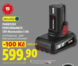 Lidl Parkside Performance 12V Akumulátor 5 Ah nabídka