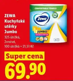 Lidl Zewa kuchyňské utěrky Jumbo nabídka