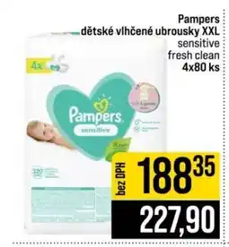 Jip Pampers dětské vlhčené ubrousky XXL sensitive fresh clean nabídka