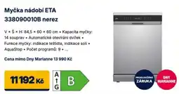 Datart Eta myčka nádobí 338090010B nerez nabídka
