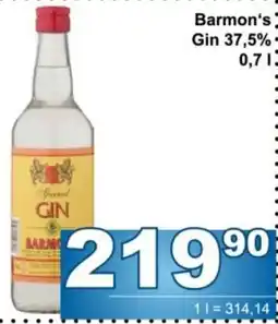 Jip Barmon's Gin nabídka