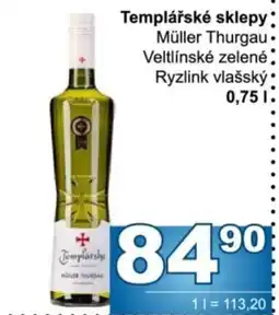 Jip Templářské sklepy Müller Thurgau Veltlínské zelené Ryzlink vlašský nabídka