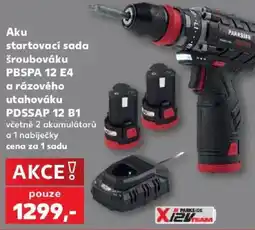 Kaufland Parkside aku startovací sada šroubováku pbspa 12 e4 a rázového utahováku pdssap 12 b1 nabídka