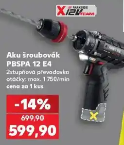 Kaufland Parkside aku šroubovák PBSPA 12 E4 nabídka