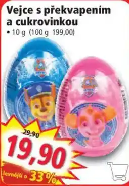 Norma Vejce s překvapením a cukrovinkou nabídka