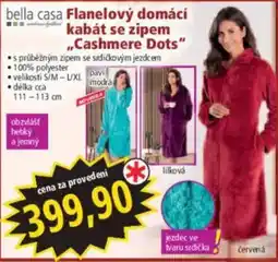Norma bella casa Flanelový domácí kabát se zipem „Cashmere Dots“ nabídka