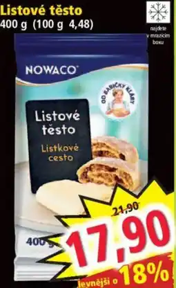 Norma Nowaco listové těsto nabídka