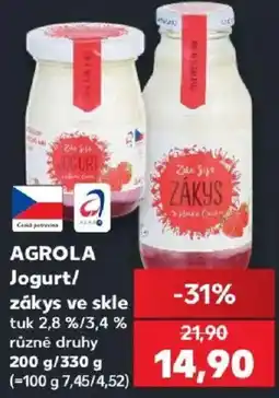 Kaufland Agrola jogurt/zákys nabídka