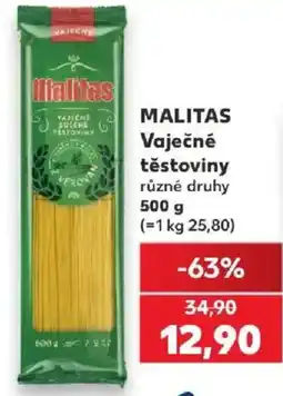 Kaufland Malitas vaječné těstoviny nabídka