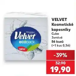 Kaufland Velvet kosmetické kapesníky nabídka