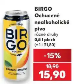 Kaufland Birgo ochucené nealkoholické pivo nabídka