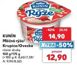 Kaufland Kunín mléčná rýže krupice oveska nabídka