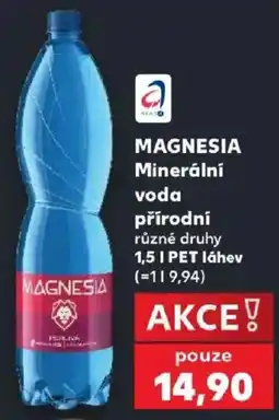Kaufland Magnesia minerální voda přírodní různé druhy nabídka