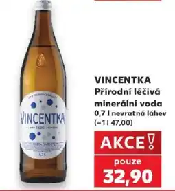Kaufland Vincentka přírodní léčivá minerální voda nabídka