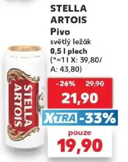 Kaufland Stella Artois pivo světlý ležák nabídka