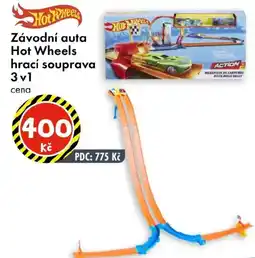 TEDi Hot Wheels závodní auta hrací souprava 3 v1 nabídka
