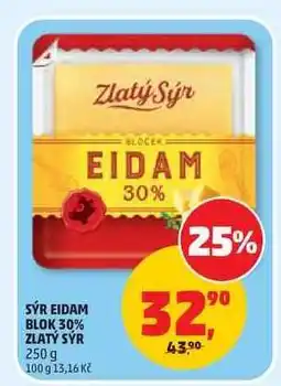 Penny Market Sýr Eidam Blok 30% Zlatý Sýr nabídka