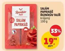 Penny Market Salám Paprikáš Řezníkův Talíř krájený 100 g nabídka