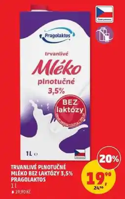 Penny Market Trvanlivé plnotučné mléko bez laktózy 3,5% Pragolaktos nabídka