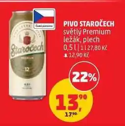 Penny Market PIVO STAROČECH světlý Premium ležák, plech nabídka