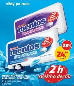 Penny Market MENTOS CLEANBREATH PEPPERMINT, BERRY MINT nabídka