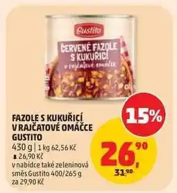 Penny Market FAZOLE S KUKUŘICÍ V RAJČATOVÉ OMÁČCE GUSTITO nabídka