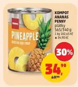 Penny Market KOMPOT ANANAS PENNY plátky 565/340 g nabídka