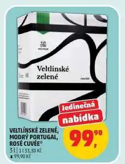 Penny Market VELTLÍNSKÉ ZELENÉ, MODRÝ PORTUGAL, ROSÉ CUVÉE nabídka