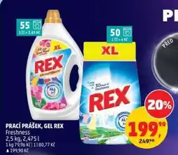 Penny Market PRACÍ PRÁŠEK, GEL REX Freshness nabídka