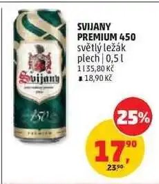 Penny Market Svijany Premium 450 světlý ležák plech 0,5 l nabídka