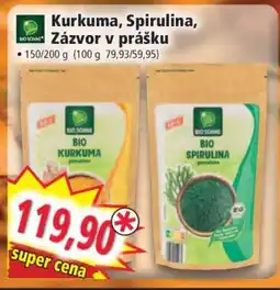 Norma Kurkuma, Spirulina, Zázvor v prášku nabídka