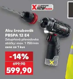 Kaufland Aku šroubovák PBSPA 12 E4 nabídka