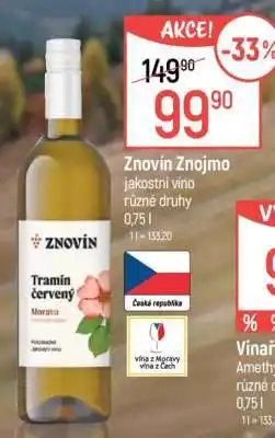Globus ZNOVÍN ZNOJMO Jakostní víno nabídka