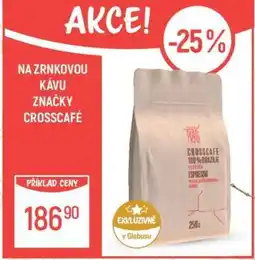 Globus Zrnková káva značky CrossCafe nabídka