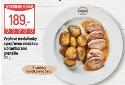 Globus Vepřové medailonky s pepřovou omáčkou a bramborami grenaille nabídka