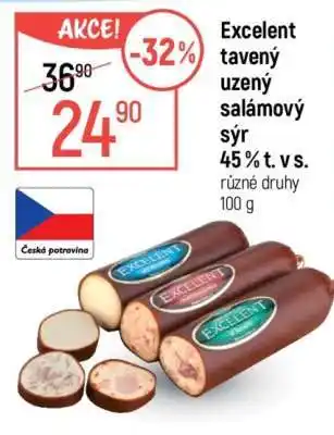 Globus Excelent tavený uzený salámový sýr 45 % t. v s nabídka