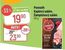 Globus Ponnath Kapiový salám, Žampionový salám nabídka