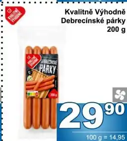 Jip Kvalitně Výhodně Debrecínské párky nabídka