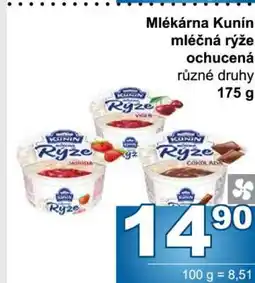 Jip Mlékárna Kunín Mléčná rýže ochucená nabídka