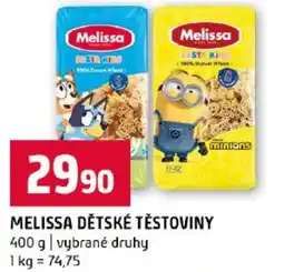 Terno Melissa dětské těstoviny nabídka
