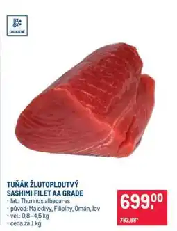 Makro Tuňák žlutoploutvý Sashimi filet AA grade nabídka