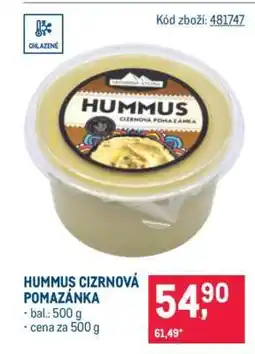 Makro Hummus cizrnová pomazánka nabídka