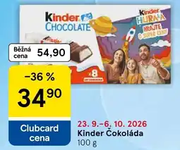 Tesco Kinder Čokoláda nabídka