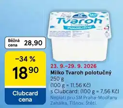 Tesco Milko Tvaroh polotučný nabídka