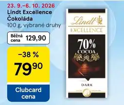 Tesco Lindt Excellence Čokoláda nabídka