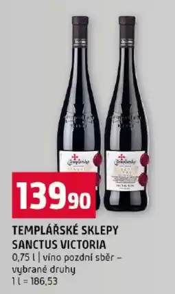 Terno Templářské sklepy Sanctus Victoria nabídka